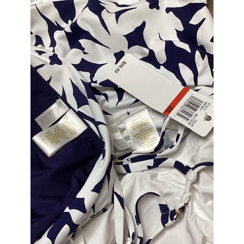 New. Anne Cole navy floral tankini set. Retails $139. XS-top/S-bottom